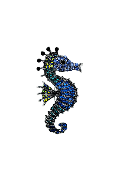 Ocean Crown Işıltılı Denizatı Tasarım Zarif Broş