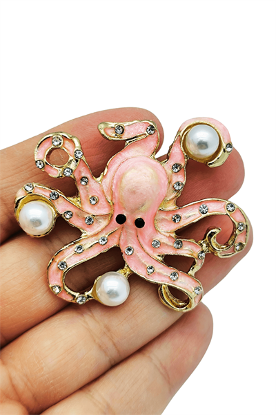 Ocean Pearl Ahtapot Tasarım Broş