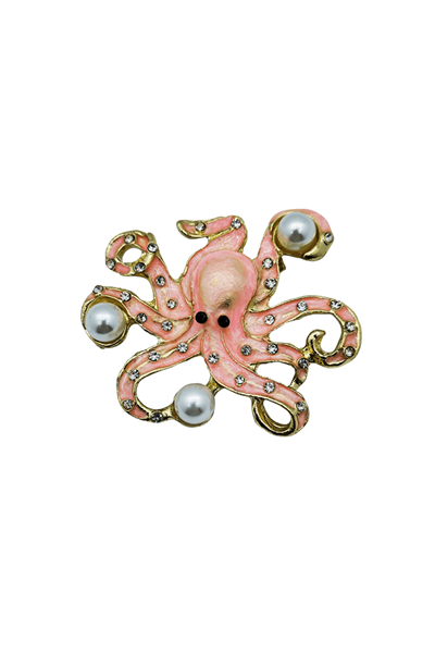 Ocean Pearl Ahtapot Tasarım Broş