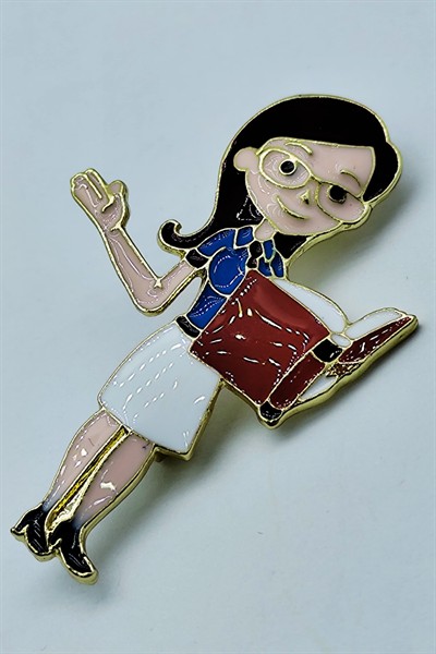 Öğretmen Karakterli Kitap Okuyan Broş – Sevimli Öğretmen Temalı Brooch
