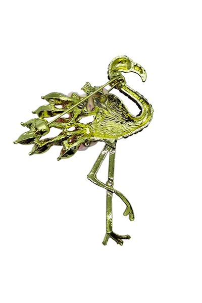 Pembe Zarafet Flamingo Broşu