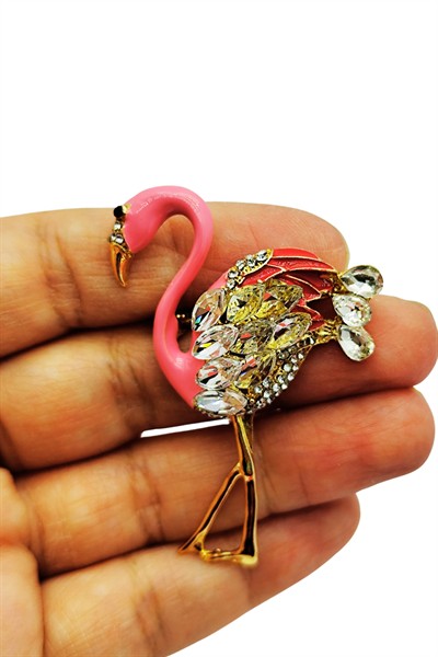 Zarif Flamingo Broş
