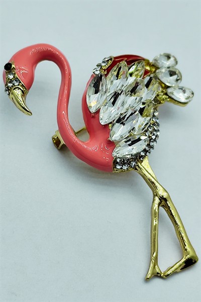 Zarif Flamingo Broş