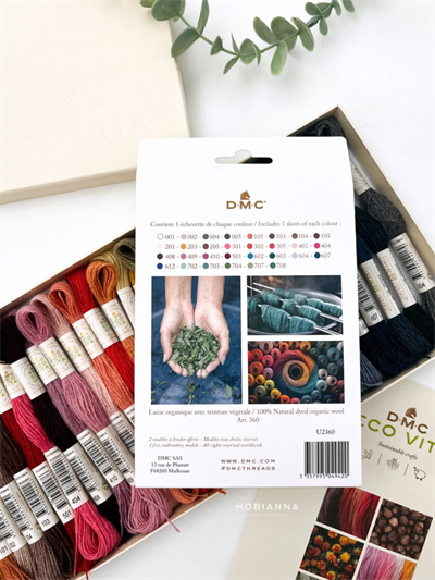 DMC Eco Vita Organic Wool Embroidery Thread Collectors Box 30 Skeins – 16 m Naturally Dyed