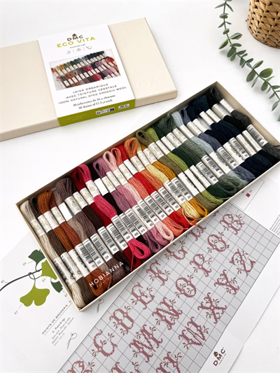 DMC Eco Vita Organic Wool Embroidery Thread Collectors Box 30 Skeins – 16 m Naturally Dyed