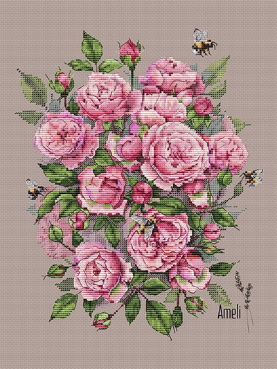 Roses Charm Cross Stitch Pattern (Electronic Version)