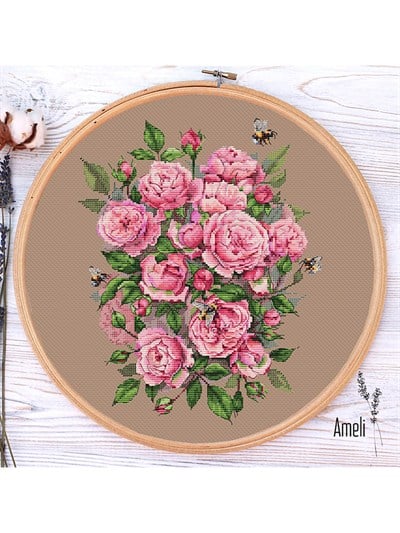 Roses Charm Cross Stitch Pattern (Electronic Version)