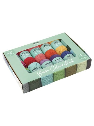 Hello Easy Punch İpliği Seti 12 x 25 gr Vibrant – Akrilik Punch ve Amigurumi İpi - ES-12PK02