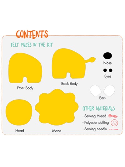 Hello Felt Pals Keçe Dikiş Kiti - Aslan