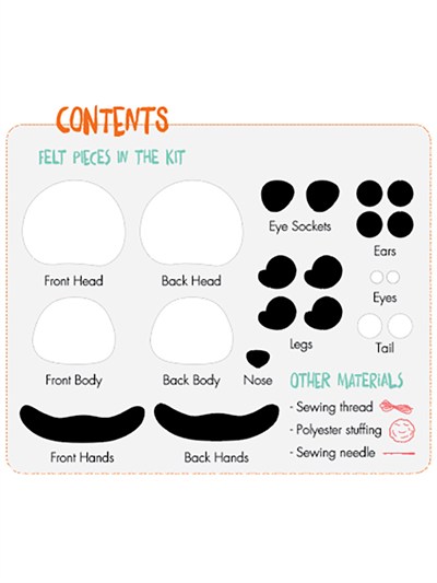 Hello Felt Pals Keçe Dikiş Kiti - Kırmızı Panda