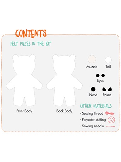 Hello Felt Pals Keçe Dikiş Kiti - Kutup Ayısı