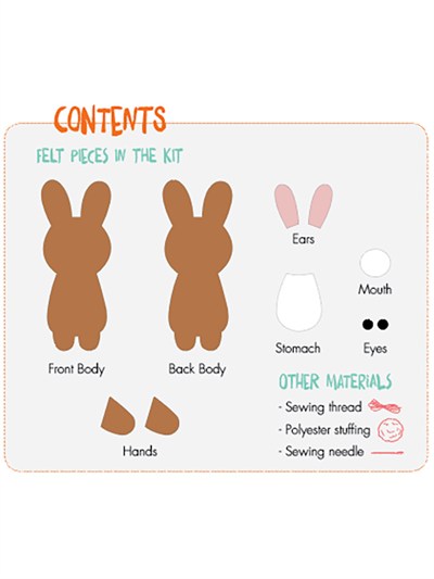 Hello Felt Pals Keçe Dikiş Kiti - Tavşan