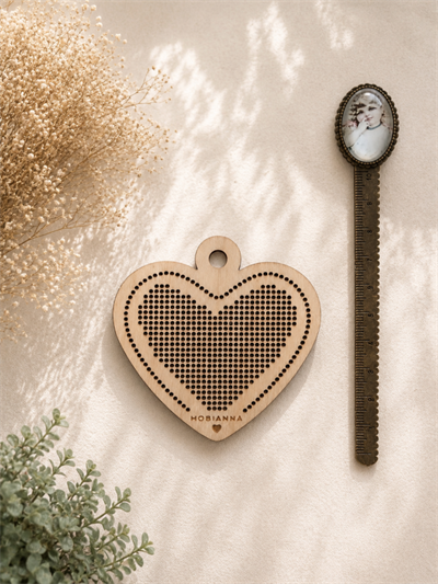 Hobianna Wooden Aida - AE-004 - Heart