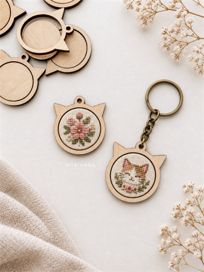 Hobianna Wooden Miniature Hoop - Cat Medium