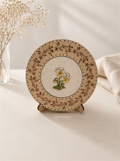 Hobianna Dekoratif Wooden Frame - Round Floral