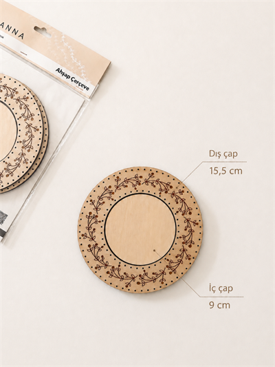 Hobianna Dekoratif Wooden Frame - Round Floral