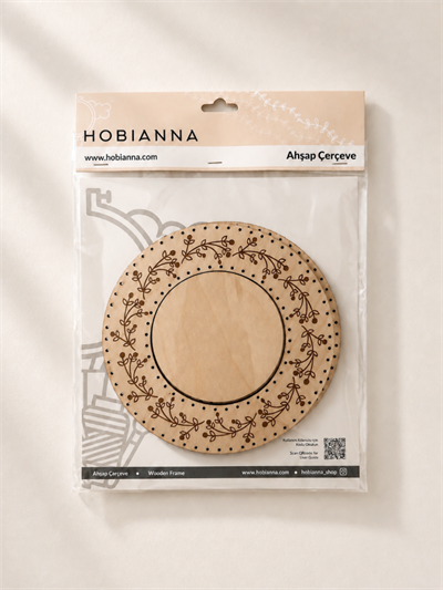 Hobianna Dekoratif Wooden Frame - Round Floral