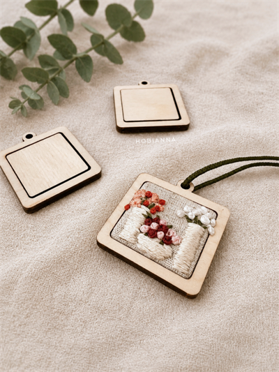 Hobianna Miniature Hoop Set - 6 pcs Small Size Floral + Square