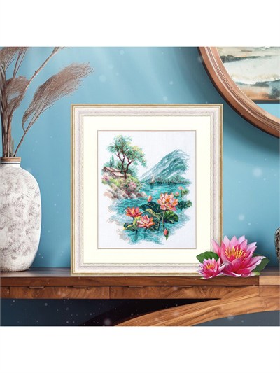Magic Needle Blooming Lotuses Cross Stitch Kit - 70-01