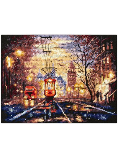 Magic Needle Night Tram Cross Stitch Kit - 350-760