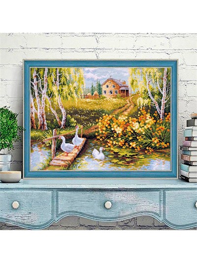 Magic Needle Village Pond Cross Stitch Kit - 110-331