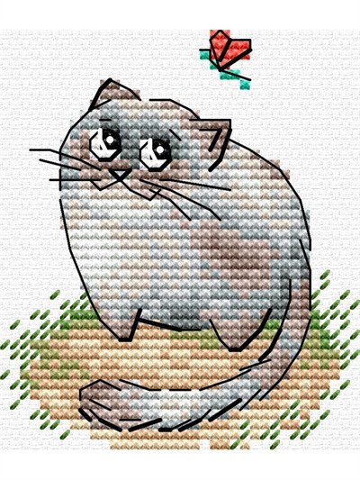 MP Studia Up to Something Cross Stitch Kit (Aida, Threads & Chart Included) - M-1265