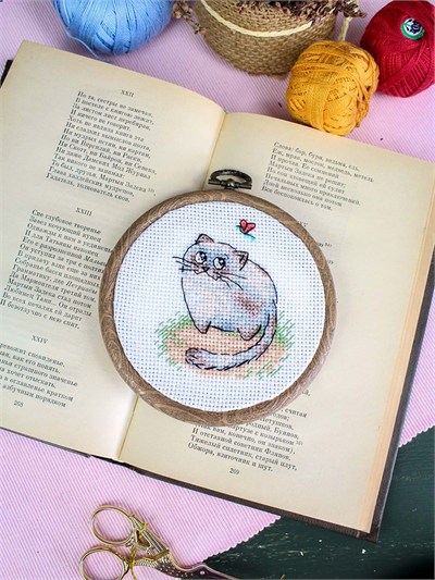 MP Studia Up to Something Cross Stitch Kit (Aida, Threads & Chart Included) - M-1265