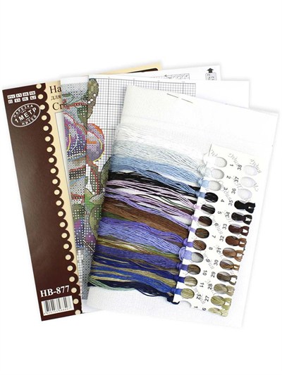 MP Studia Garden Plums Cross Stitch Kit (Aida, Threads & Chart Included) - HB-877