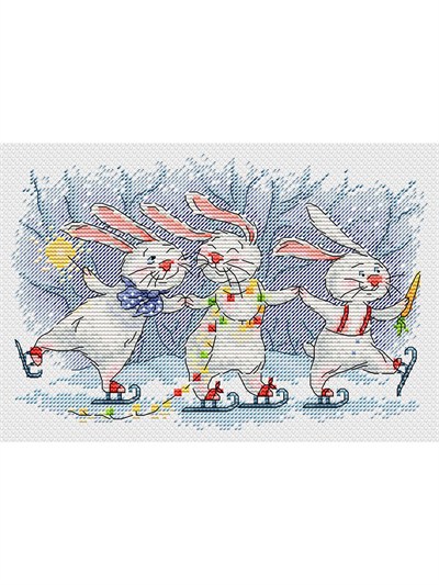 MP Studia Festive Round Dance Cross Stitch Kit (Aida, Threads & Chart Included) - M-993