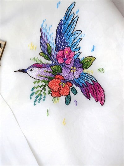 MP Studia Bird of Paradise Water Soluble Cross Stitch Kit (Canvas, Threads & Chart Included) - B-256