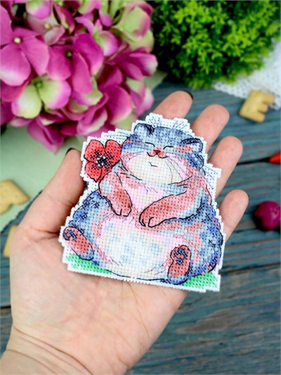 MP Studia Poppy Lover Plastic Canvas Cross Stitch Kit (Plastic Canvas, Threads & Chart Included) - P-1351