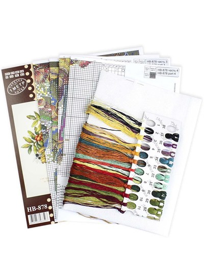 MP Studia Scarlet Rowan Clusters Cross Stitch Kit (Aida, Threads & Chart Included) - HB-878