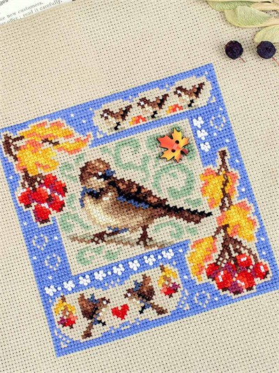 MP Studia Mini Sampler: Sonbahar Kompozisyonu Kanaviçe Kiti (Etamin, İplik ve Şema Dahil) - HB-973