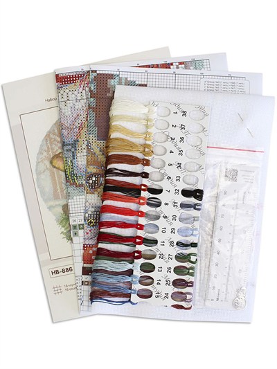 MP Studia A Walk in the Forest Cross Stitch Kit (Aida, Threads & Chart Included) - HB-886