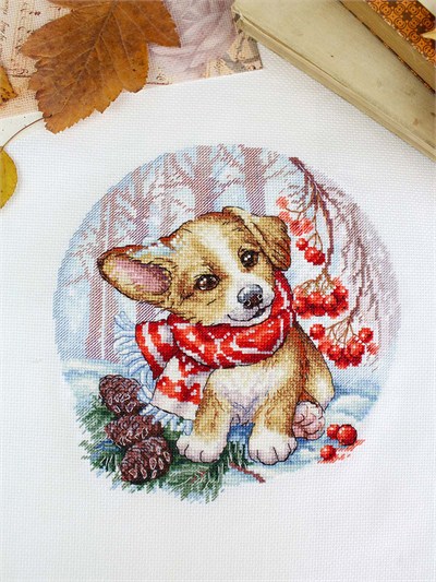 MP Studia A Walk in the Forest Cross Stitch Kit (Aida, Threads & Chart Included) - HB-886