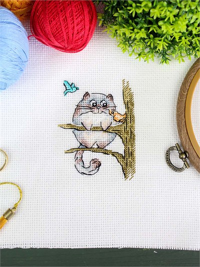 MP Studia Fluffy Naturalist Cross Stitch Kit (Aida, Threads & Chart Included) - M-1264