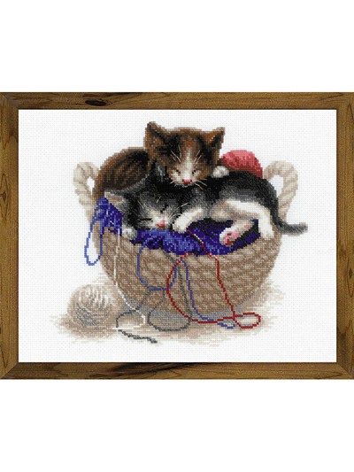 Riolis Cross Stitch Kit - 1724 Sepetteki Yavru Cat