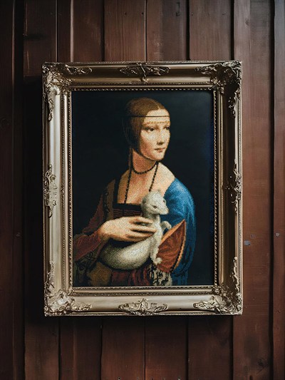 Riolis Cross Stitch Kit - 2222 Kakumlu Lady (Leonardo da Vinciye Atıfla)