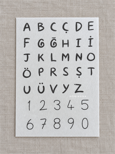 Water Soluble Adhesive Interfacing - Alfabe & Rakamlar