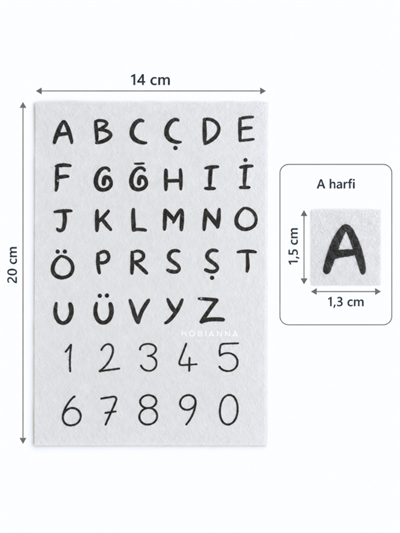 Water Soluble Adhesive Interfacing - Alfabe & Rakamlar