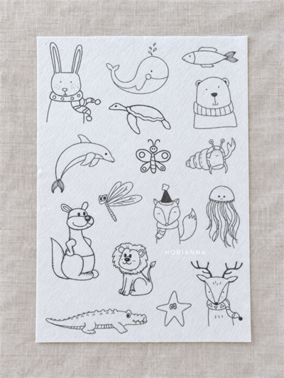 Water Soluble Adhesive Interfacing - Cute Animals