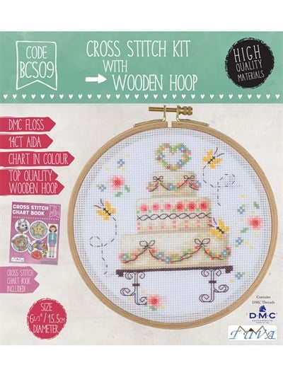 Tuva Wooden with Hoop Cross Stitch Kit 15,5cm - BCS09