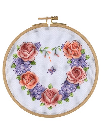 Tuva Ahşap Kasnaklı Kanaviçe Kiti 15,5cm - BCS01