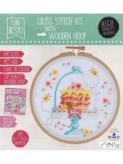 Tuva Wooden with Hoop Cross Stitch Kit 15,5cm - BCS10