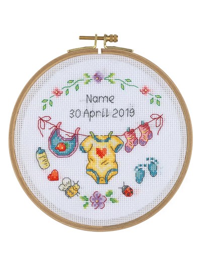 Tuva Wooden with Hoop Cross Stitch Kit 15,5cm - BCS02