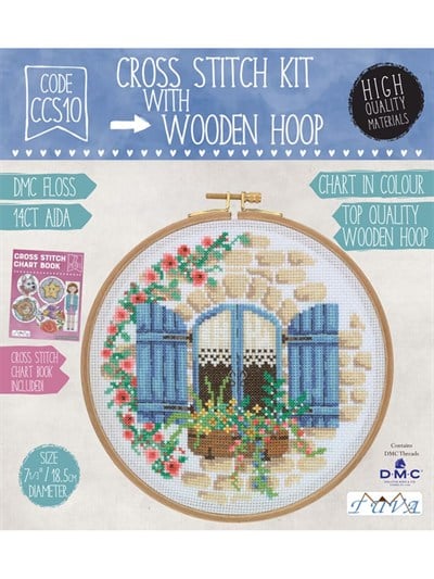 Tuva Wooden with Hoop Cross Stitch Kit 18,5cm - CCS10
