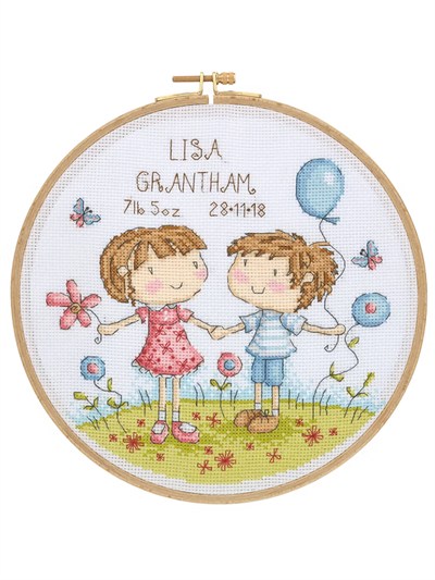Tuva Wooden with Hoop Cross Stitch Kit 21,5cm - DCS02