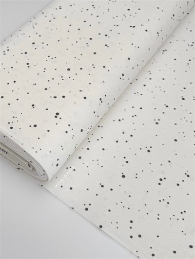 Zweigart  Lugana - 3835-1329, En:140cm, 25Ct - Splash Beyaz - Gri Noktalı