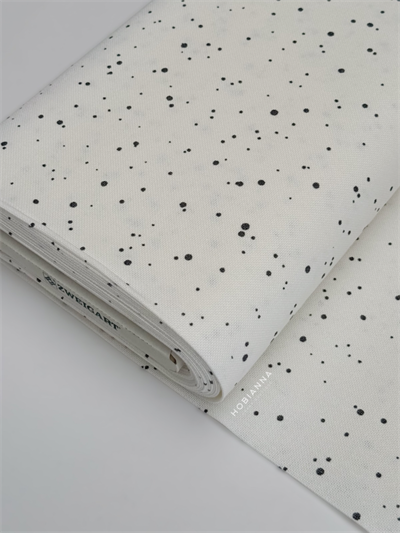 Zweigart  Lugana - 3835-1329, En:140cm, 25Ct - Splash Beyaz - Gri Noktalı