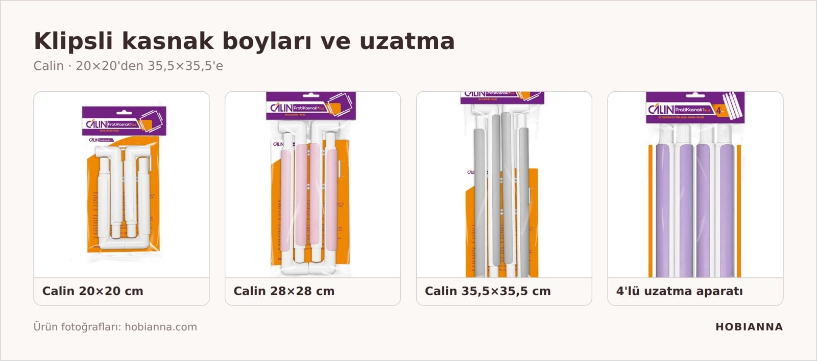 Calin klipsli kasnak boyları ve uzatma aparatı